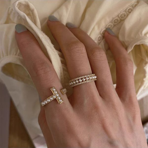 vintage zircon pearl open ring women simple personalized versatile fashion ring, Silver
vintage zircon pearl open ring women simple personalized versatile fashion ring, Silver
