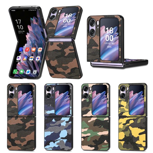 Image of N2 Flip Camouflage Pattern Design Folding Shell For OPPO Find N2 Flip Anti Slip Strip Phone Case