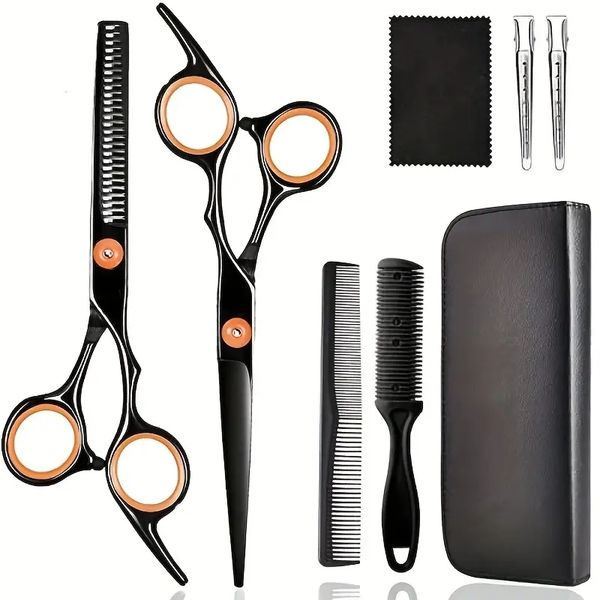 8-piece professional hair cutting & thinning shears kit - perfect for women, men & pet grooming
8-piece professional hair cutting & thinning shears kit - perfect for women, men & pet grooming