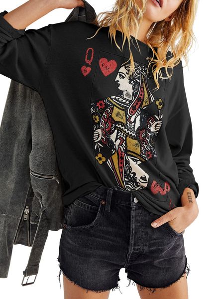 womens crewneck graphic sweatshirts queen of hearts long sleeve shirts cute loose fit casual pullover, Black
womens crewneck graphic sweatshirts queen of hearts long sleeve shirts cute loose fit casual pullover, Black