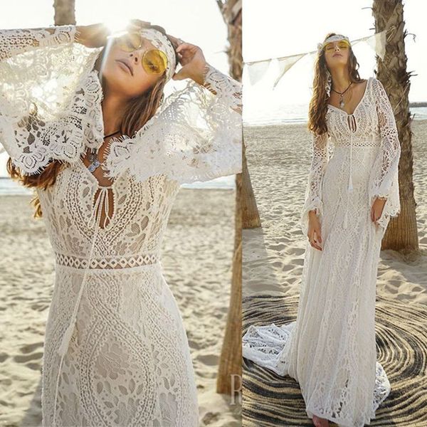 summer beach mermaid wedding dress v-neck long sleeves lace boho wedding gown sweep train bride party dresses vestidos de noiva 2023, White
summer beach mermaid wedding dress v-neck long sleeves lace boho wedding gown sweep train bride party dresses vestidos de noiva 2023, White