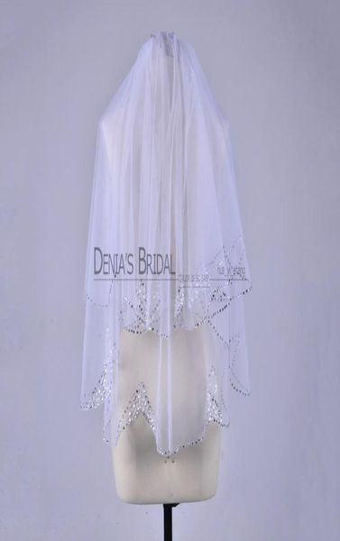 2016 simple short wedding veils with bling beadeds sequins crystals two layer wasit length white tulle bridal accessories ho8260311, Black
2016 simple short wedding veils with bling beadeds sequins crystals two layer wasit length white tulle bridal accessories ho8260311, Black