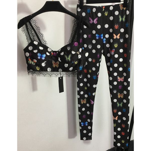 8.7 fashion butterfly ladybird polka dot print lace suspender tank + slim leggings women's two piece sets, White
8.7 fashion butterfly ladybird polka dot print lace suspender tank + slim leggings women's two piece sets, White
