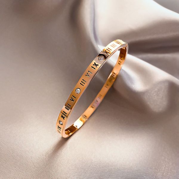 titanium steel designer bangle charm bracelet for woman roman numerals simple fashion personality trend korean bracelets, Black
titanium steel designer bangle charm bracelet for woman roman numerals simple fashion personality trend korean bracelets, Black