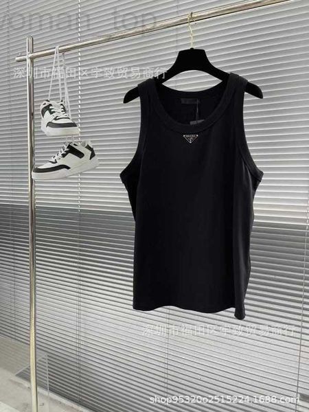 women's tanks & camis designer advanced sense p home 23ss summer new men's and women's sleeveless tank with metal triangle lo, White
women's tanks & camis designer advanced sense p home 23ss summer new men's and women's sleeveless tank with metal triangle lo, White