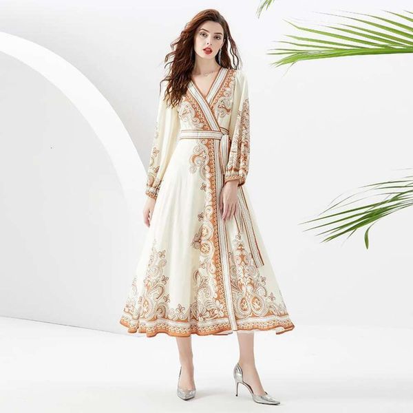 spring and autumn style wrapped v neck lantern sleeves long print dress women, Black;gray
spring and autumn style wrapped v neck lantern sleeves long print dress women, Black;gray