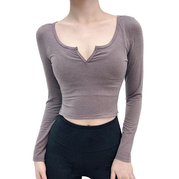 yoga t-shirt designer luxury sportswear long sleeve v-neck tight sports fitness thin base stretch henry shirt short sweater, White
yoga t-shirt designer luxury sportswear long sleeve v-neck tight sports fitness thin base stretch henry shirt short sweater, White