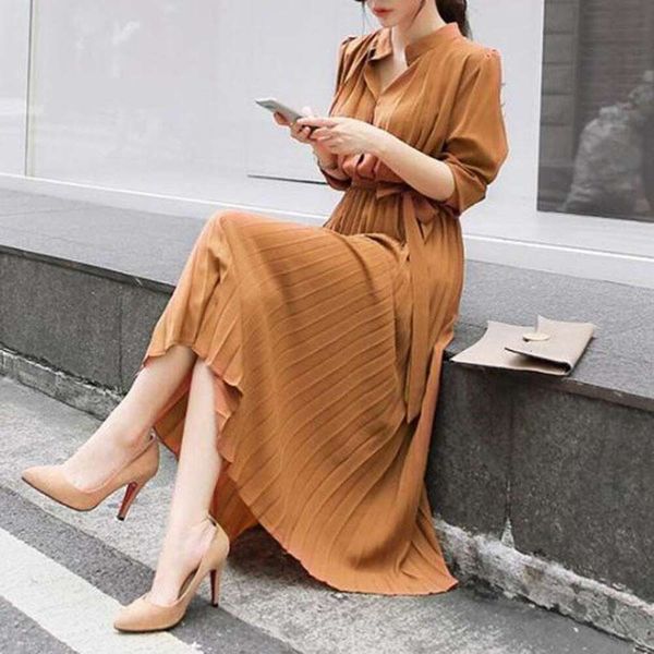dress summer womens elegant half high collar single breasted slim fit pleated, Black;gray
dress summer womens elegant half high collar single breasted slim fit pleated, Black;gray