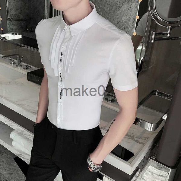men's casual shirts british style men shirt plus size fashion 2023 summer short sleeve mens casual shirts slim fit streetwear club prom, White;black
men's casual shirts british style men shirt plus size fashion 2023 summer short sleeve mens casual shirts slim fit streetwear club prom, White;black