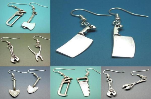 home mini gadget hammer saw shovel kitchen knife alternative creative novelty charm pendant hip hop earring jewellery for women gi1399067, Silver
home mini gadget hammer saw shovel kitchen knife alternative creative novelty charm pendant hip hop earring jewellery for women gi1399067, Silver