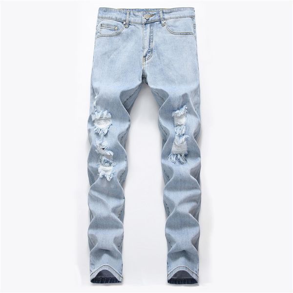 ripped knee worn out small straight leg slim jeans european men's stretch pants designer jeans mens denim pants large size, Blue
ripped knee worn out small straight leg slim jeans european men's stretch pants designer jeans mens denim pants large size, Blue
