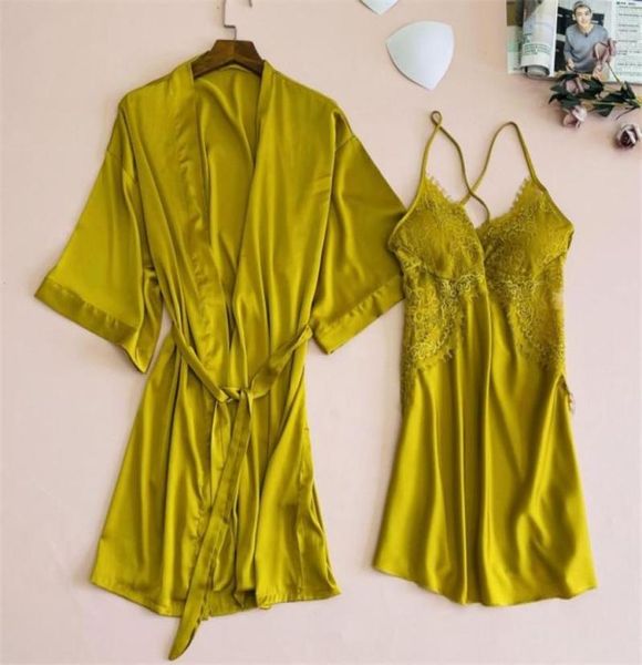 women039s sleepwear women yellow kimono robe gown suit with belt vneck nightdress set lady casual lace home dress elegant4553146, Black;red
women039s sleepwear women yellow kimono robe gown suit with belt vneck nightdress set lady casual lace home dress elegant4553146, Black;red
