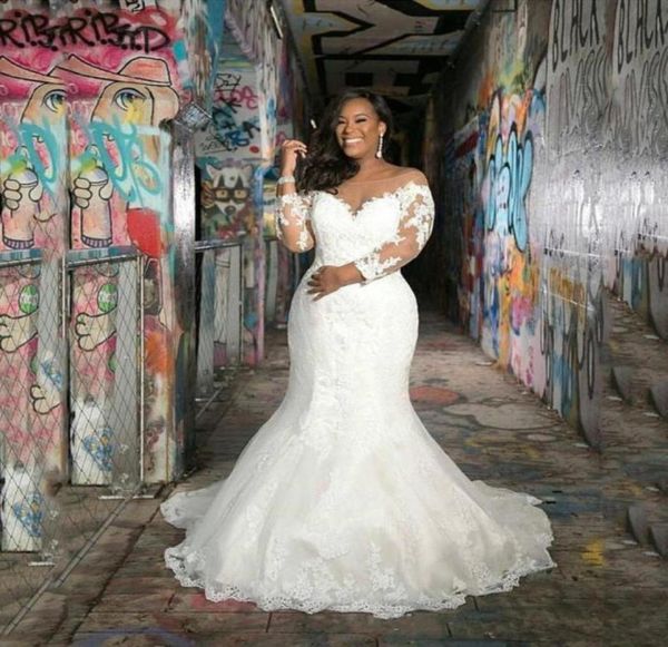 plus size african mermaid wedding dresses 2020 new sweep train applique 34 long sleeve lace sheer bridal gowns vestido de novia w45494876, White
plus size african mermaid wedding dresses 2020 new sweep train applique 34 long sleeve lace sheer bridal gowns vestido de novia w45494876, White