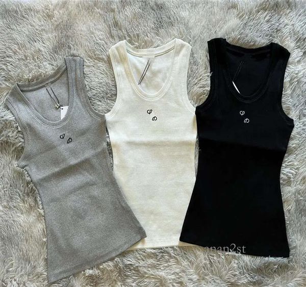 women tanks vest t shirts anagram embroidered cotton-blend tank designer skirts yoga suit two piece dress bra vest ladies, White
women tanks vest t shirts anagram embroidered cotton-blend tank designer skirts yoga suit two piece dress bra vest ladies, White