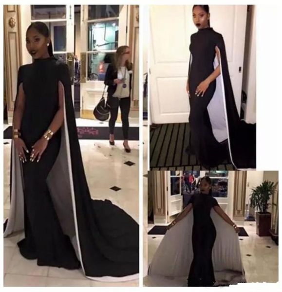 2020 new elegant mermaid evening dresses plus size high neck black formal prom gowns with capes saudi arabic african party dress 82695243, Black;red
2020 new elegant mermaid evening dresses plus size high neck black formal prom gowns with capes saudi arabic african party dress 82695243, Black;red