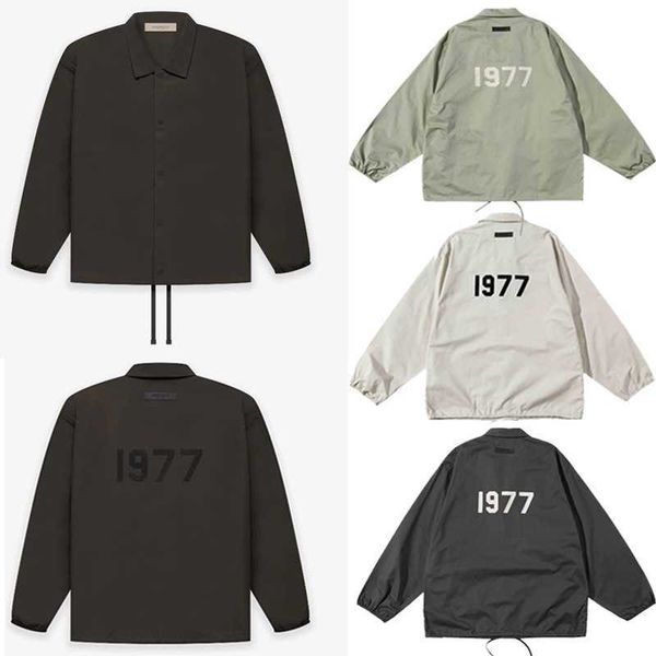 1977 flocked printed coach jacket esential loose men's and women's sweatshirt, Black;brown
1977 flocked printed coach jacket esential loose men's and women's sweatshirt, Black;brown