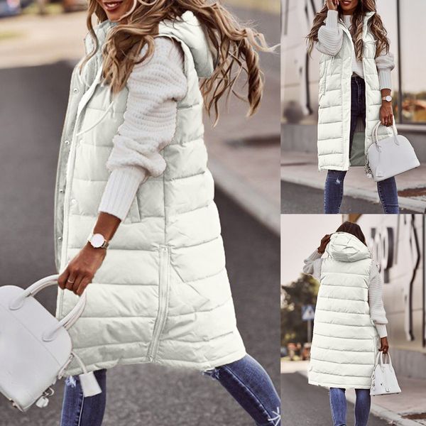 women's vests women long winter down vest with hood sleeveless warm down jacket with pockets outdoor waistcoat outdoor streetwear 23080, Black;white
women's vests women long winter down vest with hood sleeveless warm down jacket with pockets outdoor waistcoat outdoor streetwear 23080, Black;white
