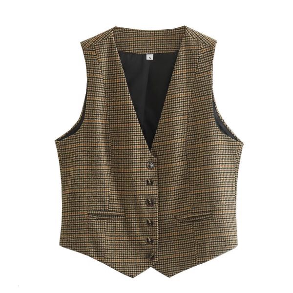 women's vests women vintage plaid waistcoat sleeveless jacket chic lady vest woman outwear 230808, Black;white
women's vests women vintage plaid waistcoat sleeveless jacket chic lady vest woman outwear 230808, Black;white