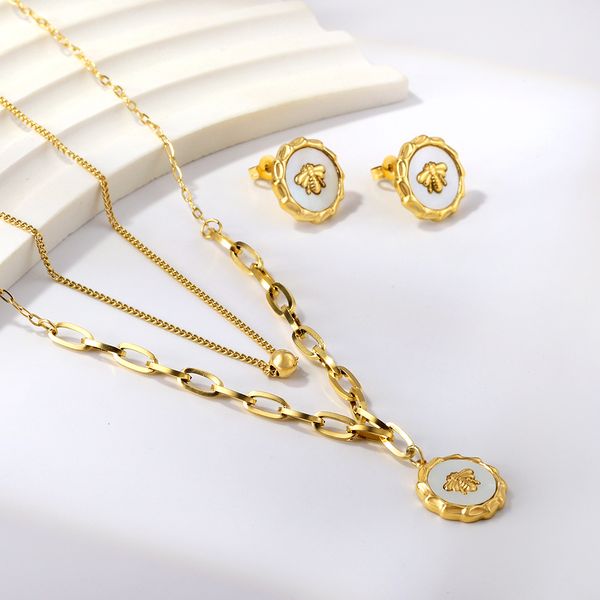 wedding jewelry sets stainless steel set gold color white shells with insects of necklaces and earrings for women mayoreo para revender 2308, Slivery;golden
wedding jewelry sets stainless steel set gold color white shells with insects of necklaces and earrings for women mayoreo para revender 2308, Slivery;golden