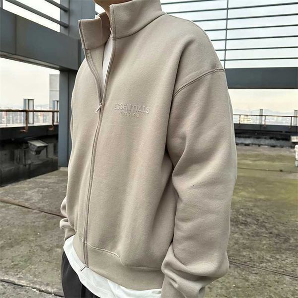 22 new flocking esential loose zip sweater fashion mock neck casual cardigan coat men, Black
22 new flocking esential loose zip sweater fashion mock neck casual cardigan coat men, Black