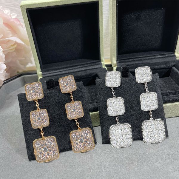 brand jane long earrings 18k gold plated full diamond clover pendant 925 silver women classy eardrops stylish party jewelry, Golden
brand jane long earrings 18k gold plated full diamond clover pendant 925 silver women classy eardrops stylish party jewelry, Golden