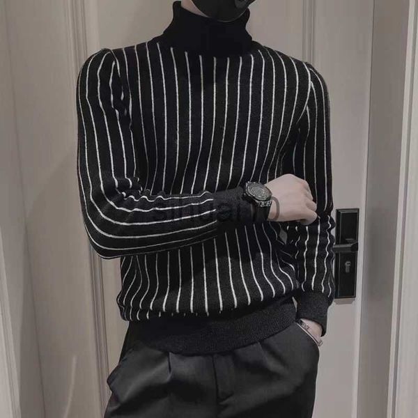men's sweaters fashion printed knitted spliced korean turtleneck striped sweater men clothing 2022 autumn new loose casual pullovers wa, White;black
men's sweaters fashion printed knitted spliced korean turtleneck striped sweater men clothing 2022 autumn new loose casual pullovers wa, White;black