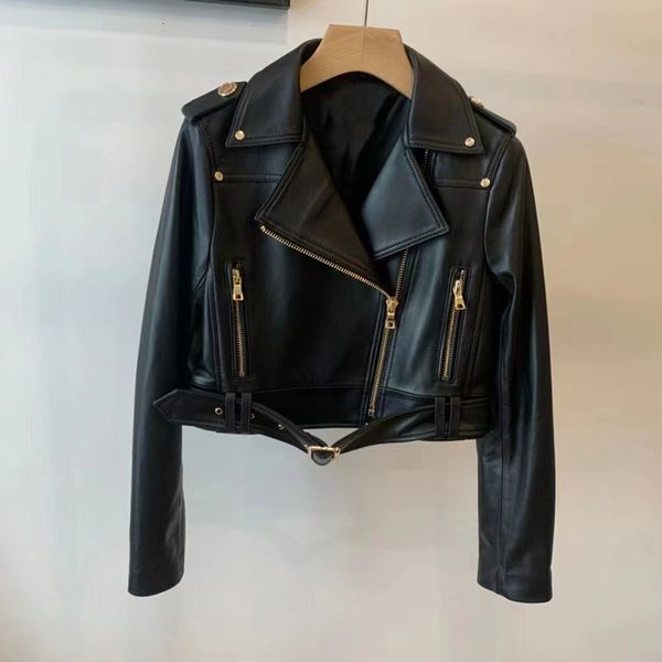 womens leather faux women coat spring and autumn fashion genuine jacket short length clothes with celt turndown collar 230808, Black
womens leather faux women coat spring and autumn fashion genuine jacket short length clothes with celt turndown collar 230808, Black