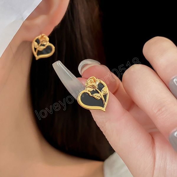 vintage dropped oil love flower earrings for women temperament gold plating stud earring luxury high grade accessories female, Golden;silver
vintage dropped oil love flower earrings for women temperament gold plating stud earring luxury high grade accessories female, Golden;silver