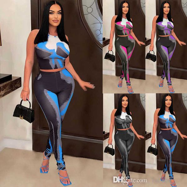 2023 summer designer tracksuit women printed sleeveless tank vest two 2 piece set crop and leggings sweatsuit jogger sets for ladies, White
2023 summer designer tracksuit women printed sleeveless tank vest two 2 piece set crop and leggings sweatsuit jogger sets for ladies, White