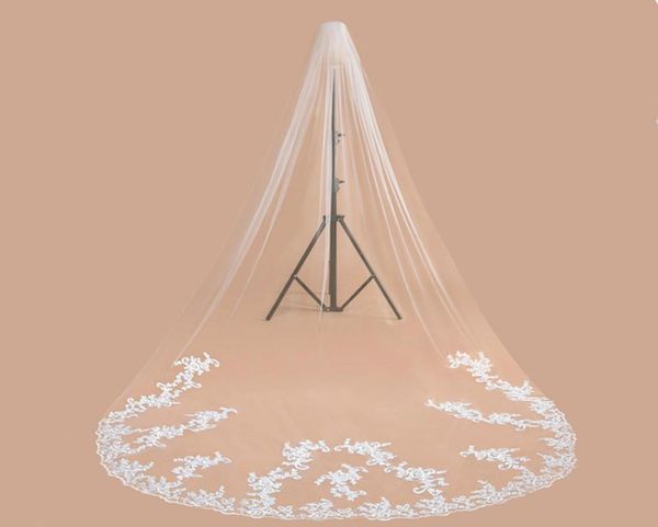 white ivory long tulle bridal veil velos de novia 3m lace edge cathedral veils with comb wedding accessories2672498, Black
white ivory long tulle bridal veil velos de novia 3m lace edge cathedral veils with comb wedding accessories2672498, Black