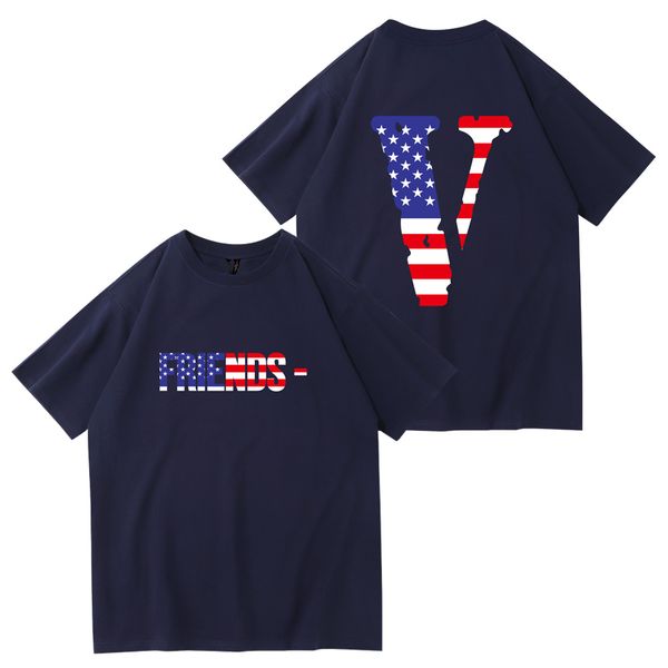 men's and women's short sleeve fashion brand vlone large v-letter printed t-shirt high street couple short sleeve t-shirt, White;black
men's and women's short sleeve fashion brand vlone large v-letter printed t-shirt high street couple short sleeve t-shirt, White;black