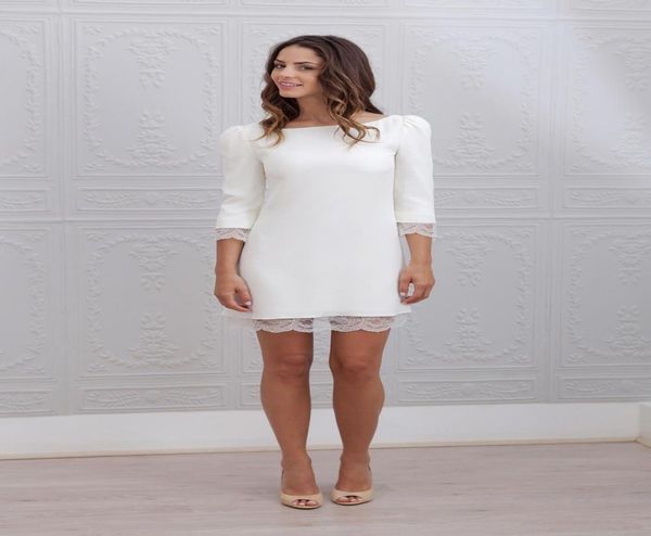 modern lace new short backless wedding dress simple white ivory three quarter sleeve casual party bridal gowns custom made fashion6368512
modern lace new short backless wedding dress simple white ivory three quarter sleeve casual party bridal gowns custom made fashion6368512
