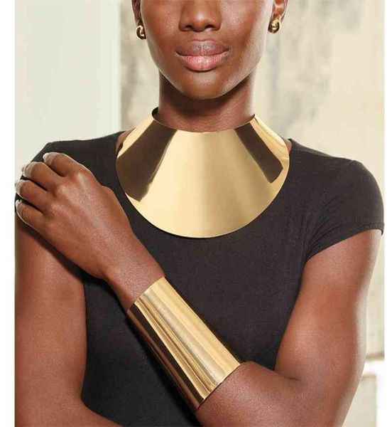 liffly african big chokers necklaces for women statement metal geometric collar necklace bracelet indian party jewelry sets 2107202342540, Silver
liffly african big chokers necklaces for women statement metal geometric collar necklace bracelet indian party jewelry sets 2107202342540, Silver