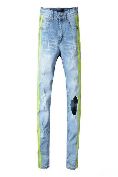 men designer jeans striped denim paris fashion bule hole pants light skinny jean hip hop street style8429885, Blue
men designer jeans striped denim paris fashion bule hole pants light skinny jean hip hop street style8429885, Blue