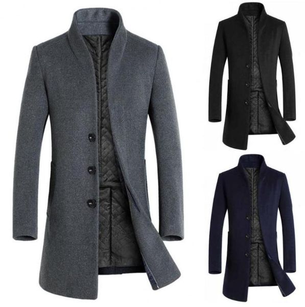 men039s wool blends men coat winter peacoat solid color stand collar long sleeve thick jacket overcoat for work clothes stree6435291, Black
men039s wool blends men coat winter peacoat solid color stand collar long sleeve thick jacket overcoat for work clothes stree6435291, Black