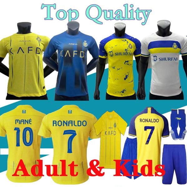 23 24 al nassr fc soccer jerseys ronaldo men kids kit with sock uniform home yellow cr7 boys football shiirt t al-nassr away third fourth ma, Black;yellow
23 24 al nassr fc soccer jerseys ronaldo men kids kit with sock uniform home yellow cr7 boys football shiirt t al-nassr away third fourth ma, Black;yellow