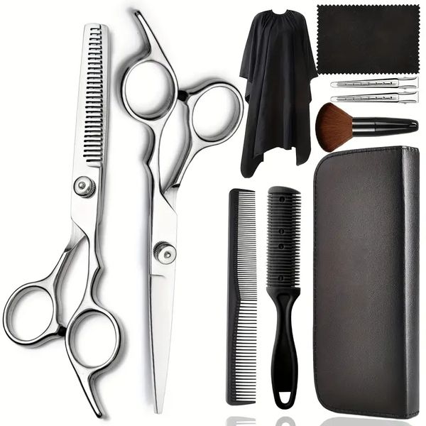 10 pcs professional hair cutting scissors set - stainless steel hairdressing shears for home & barber use
10 pcs professional hair cutting scissors set - stainless steel hairdressing shears for home & barber use