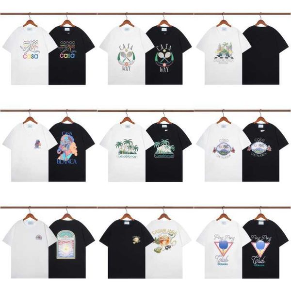 casablanca summer fashion casa versatile print couple short sleeve t-shirt collection, White;black
casablanca summer fashion casa versatile print couple short sleeve t-shirt collection, White;black