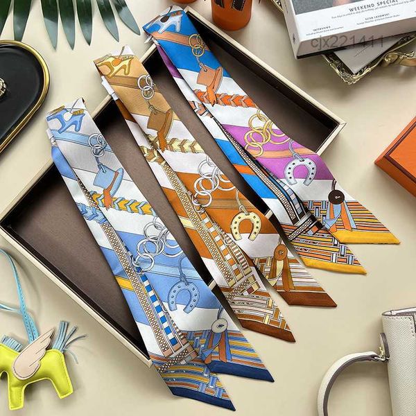 high-end habana mascot silk scarf arm ribbon long thin narrow twill wrapped handle strap ma jia wioq, Blue;gray
high-end habana mascot silk scarf arm ribbon long thin narrow twill wrapped handle strap ma jia wioq, Blue;gray