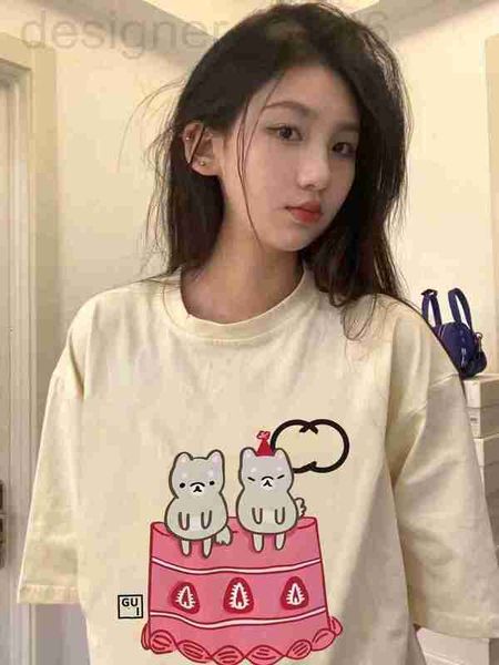 women's t-shirt designer women's t-shirt designer correct version 2023 summer new luxury fashion gu cat cake print men's and, White
women's t-shirt designer women's t-shirt designer correct version 2023 summer new luxury fashion gu cat cake print men's and, White