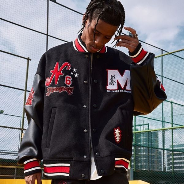 mens jackets american vintage letter flocking embroidery jacket and coat men y2k street hip hop trend baseball casual 230808, Black;brown
mens jackets american vintage letter flocking embroidery jacket and coat men y2k street hip hop trend baseball casual 230808, Black;brown