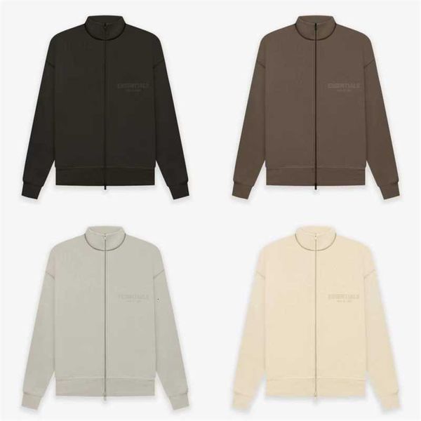 double row small letter flocking mock neck zipper coat thread esential season 8 thick plush thermal insulation, Black;brown
double row small letter flocking mock neck zipper coat thread esential season 8 thick plush thermal insulation, Black;brown