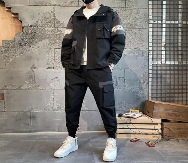 men039s tracksuits 2 pieces fashion sets mens jackets loose fit elastic waist pants hip ropa deportiva hombre cargo pullover tr3702946, Gray
men039s tracksuits 2 pieces fashion sets mens jackets loose fit elastic waist pants hip ropa deportiva hombre cargo pullover tr3702946, Gray