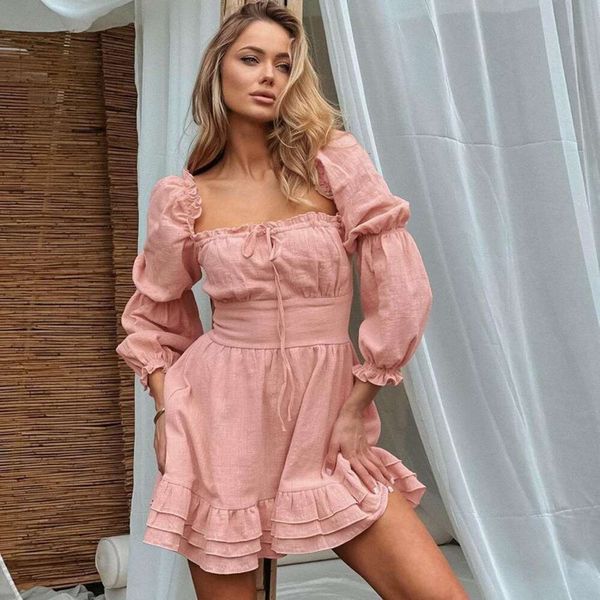 autumn fashion comfortable ruffled puffy sleeves square collar design dress womens clothing, Black;gray
autumn fashion comfortable ruffled puffy sleeves square collar design dress womens clothing, Black;gray