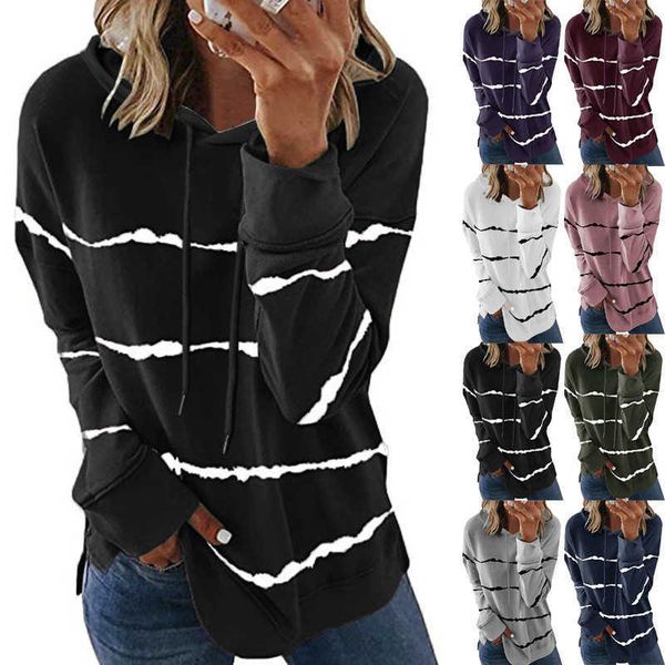 no brand name women's autumn winter new stripe printing loose hooded sweater, Black
no brand name women's autumn winter new stripe printing loose hooded sweater, Black