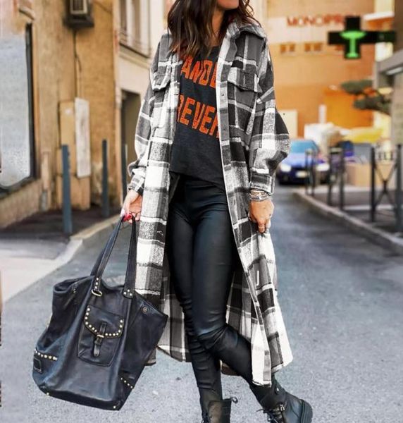women039s jackets shujin long plaid shirt women jacket casual spring woolen coat warm streetwear female fashion clothing loose 1049130, Black;brown
women039s jackets shujin long plaid shirt women jacket casual spring woolen coat warm streetwear female fashion clothing loose 1049130, Black;brown