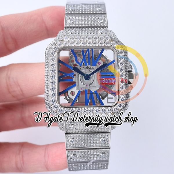sf twf0026 swiss ronda 4s20 quartz mens watch fully iced out big diamonds bezel blue roman markers skeleton diamond dial stainless bracelet, Slivery;brown
sf twf0026 swiss ronda 4s20 quartz mens watch fully iced out big diamonds bezel blue roman markers skeleton diamond dial stainless bracelet, Slivery;brown