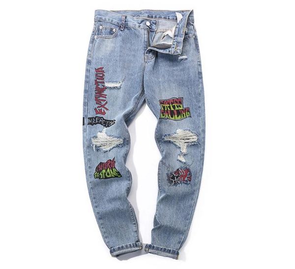 men039s jeans blue biker men reflective print hole hip hop denim pants mens vintage skinny trousers ripped streetwear7802479
men039s jeans blue biker men reflective print hole hip hop denim pants mens vintage skinny trousers ripped streetwear7802479