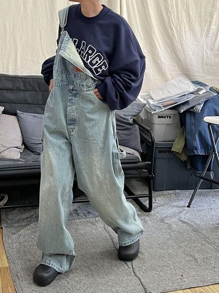 women's jeans vintage kpop baggy hippie denim overalls women harajuku korean streetwear oversize jumpsuits loose cargo pants, Blue
women's jeans vintage kpop baggy hippie denim overalls women harajuku korean streetwear oversize jumpsuits loose cargo pants, Blue