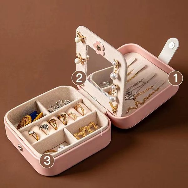 jewelry boxes box portable leather organizer display travel case with mirror storage earring holder 230808, Black;white
jewelry boxes box portable leather organizer display travel case with mirror storage earring holder 230808, Black;white